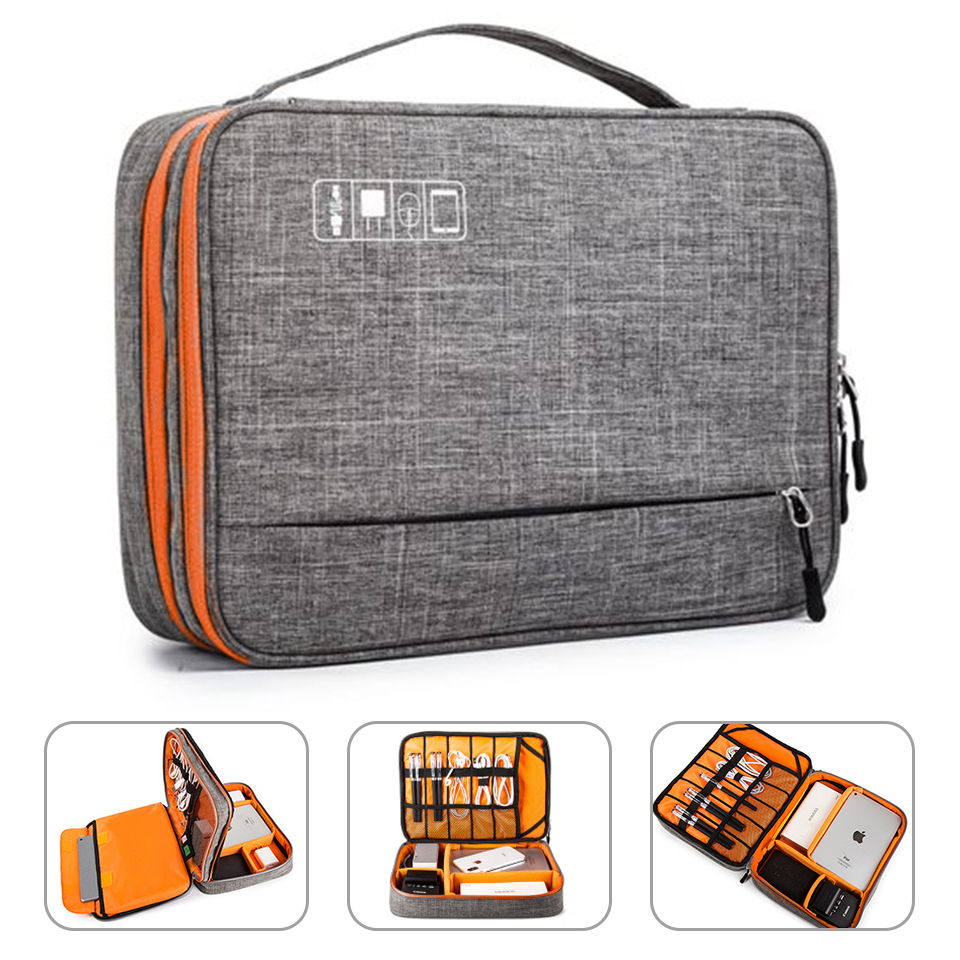Tech Accessories Case - Double Layer Electronic Accessories Game Bag