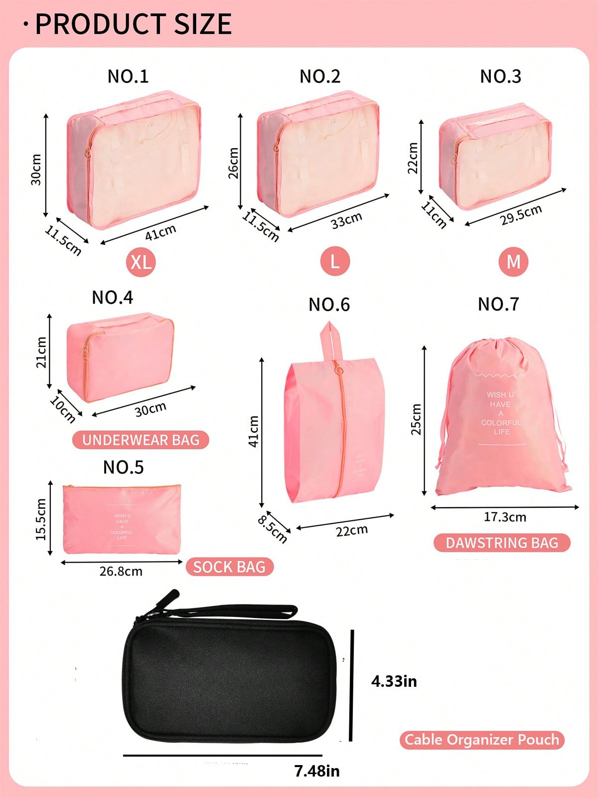 Set Packing Cubes& Travel Cabl - Tech Accessories Case 评论和价格