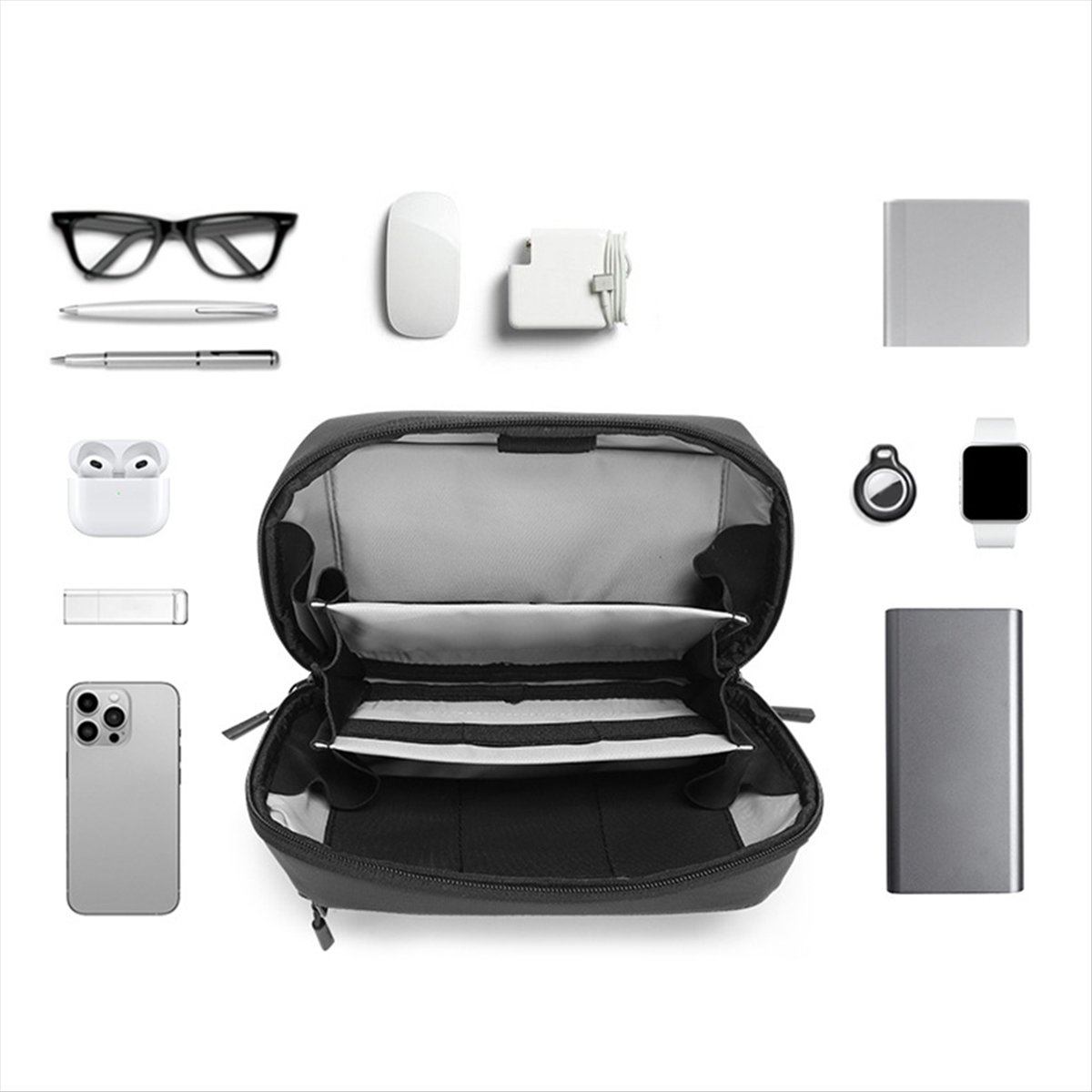 ☶❈＊♥AC1578-Waterproof Tech Pou - Tech Accessories Travel Organizer Pouch 评论和价格